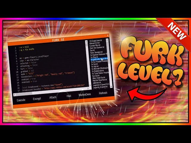 New Roblox Exploit Furk Se Working Unlimited Level 7 Script