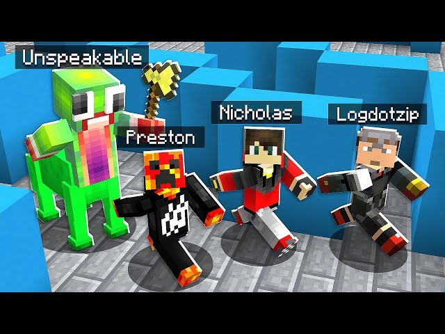 Minecraft Run From The Unspeakable Beast Maze Escape Preston Unspeakable دیدئو Dideo - unspeakable roblox account