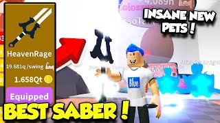 Getting The Best New Saber And Double Moon Pet In Saber Simulator