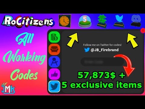 Roblox Rocitizens All Working Codes 2019 Money Codes 5 Exclusive Items دیدئو Dideo - roblox rocitizens money codes new 2018 the secret twitter