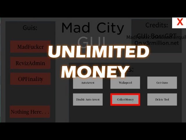 New Script Mad City Unlimited Money Gui Roblox دیدئو Dideo