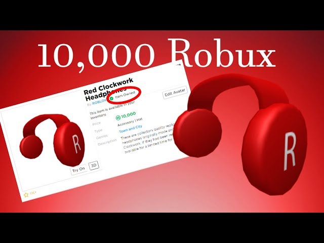 Buying Roblox Red Clockwork Headphones For 10 000 Robux دیدئو Dideo