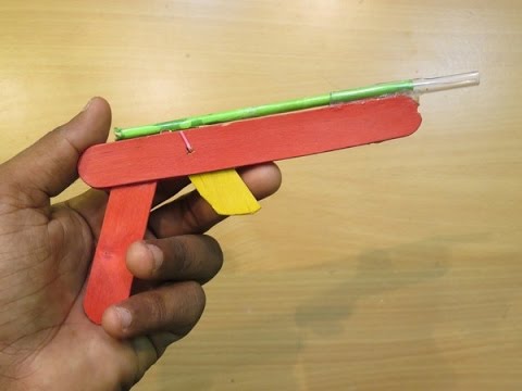 How To Make A Mini Dart Gun Using Popsicle Sticks That Shoots