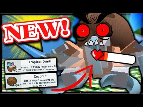 Update How To Beat Coconut Crab Huge Coconut Tropical Drink Drops Roblox Bee Swarm Simulator دیدئو Dideo