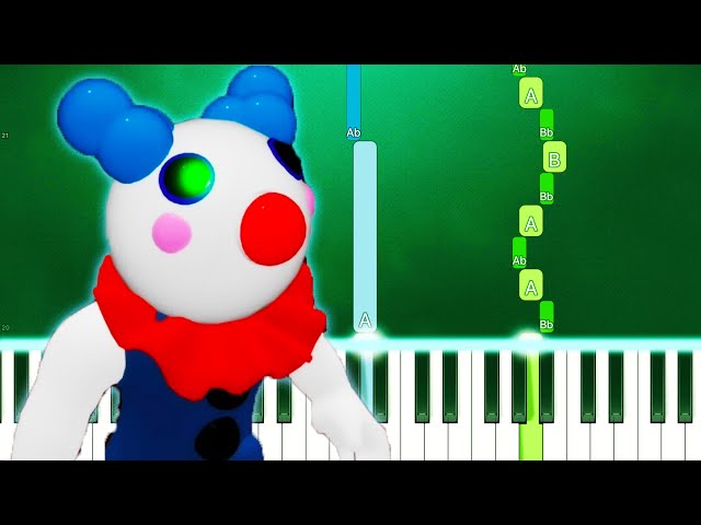 Piggy Roblox Clowny Theme Song Piano Tutorial Easy دیدئو Dideo - roblox piggy theme song piano sheet