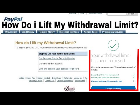 Paypal withdrawal limit
