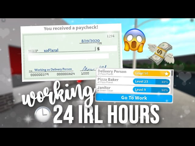 Working 24 Real Hours In Bloxburg Roblox دیدئو Dideo - roblox bloxburg pizza delivery level 50