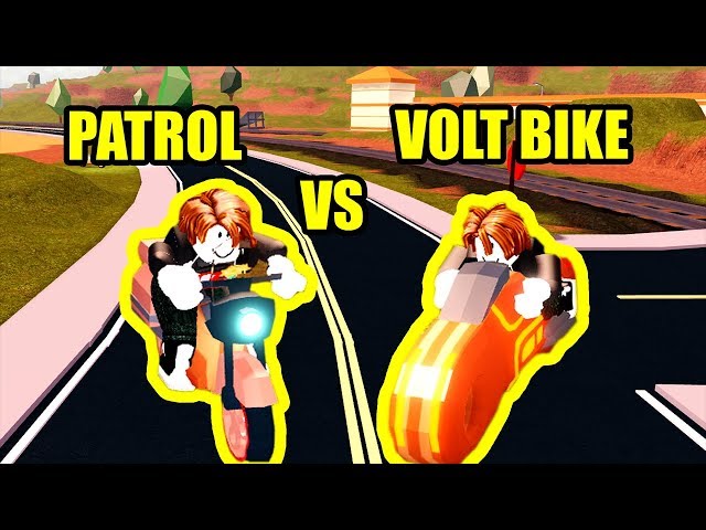 New Fastest Car Patrol Vs Volt Bike Speed Test Roblox Jailbreak دیدئو Dideo - jailbreak cars test roblox
