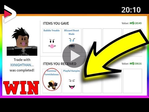 I Got A Dominus For A Huge Win Roblox Trading دیدئو Dideo - roblox playful vampire value