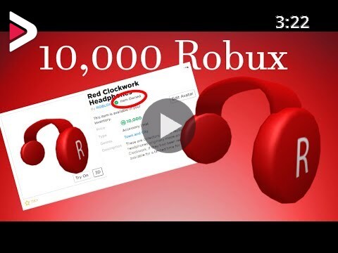 Buying Roblox Red Clockwork Headphones For 10 000 Robux دیدئو Dideo - robux ear