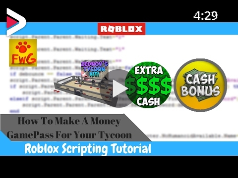 How To Make A Money Gamepass For Your Tycoon دیدئو Dideo - how to make gamepasses on roblox